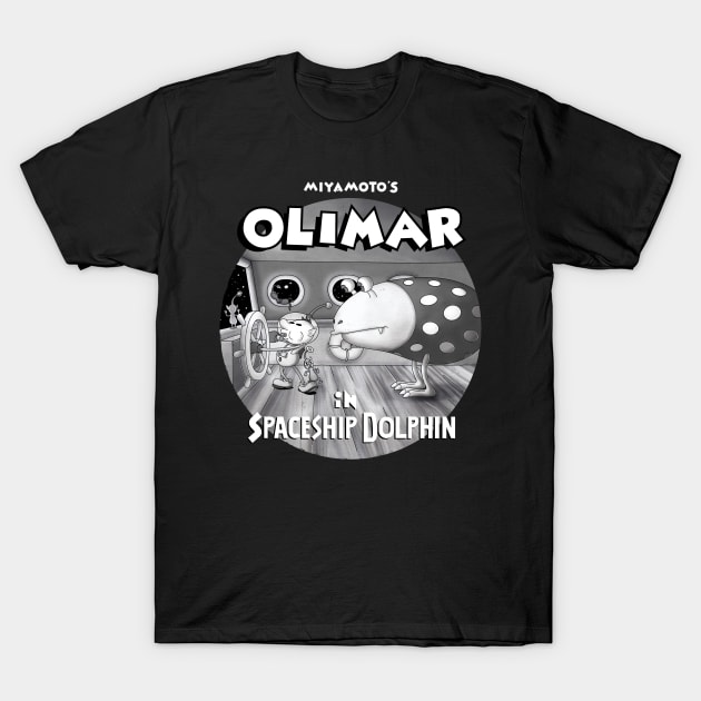 Miyamoto's Olimar in Spaceship Dolphin T-Shirt by MdM